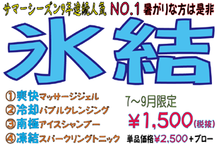夏の定番つめたーいコースのイメージ